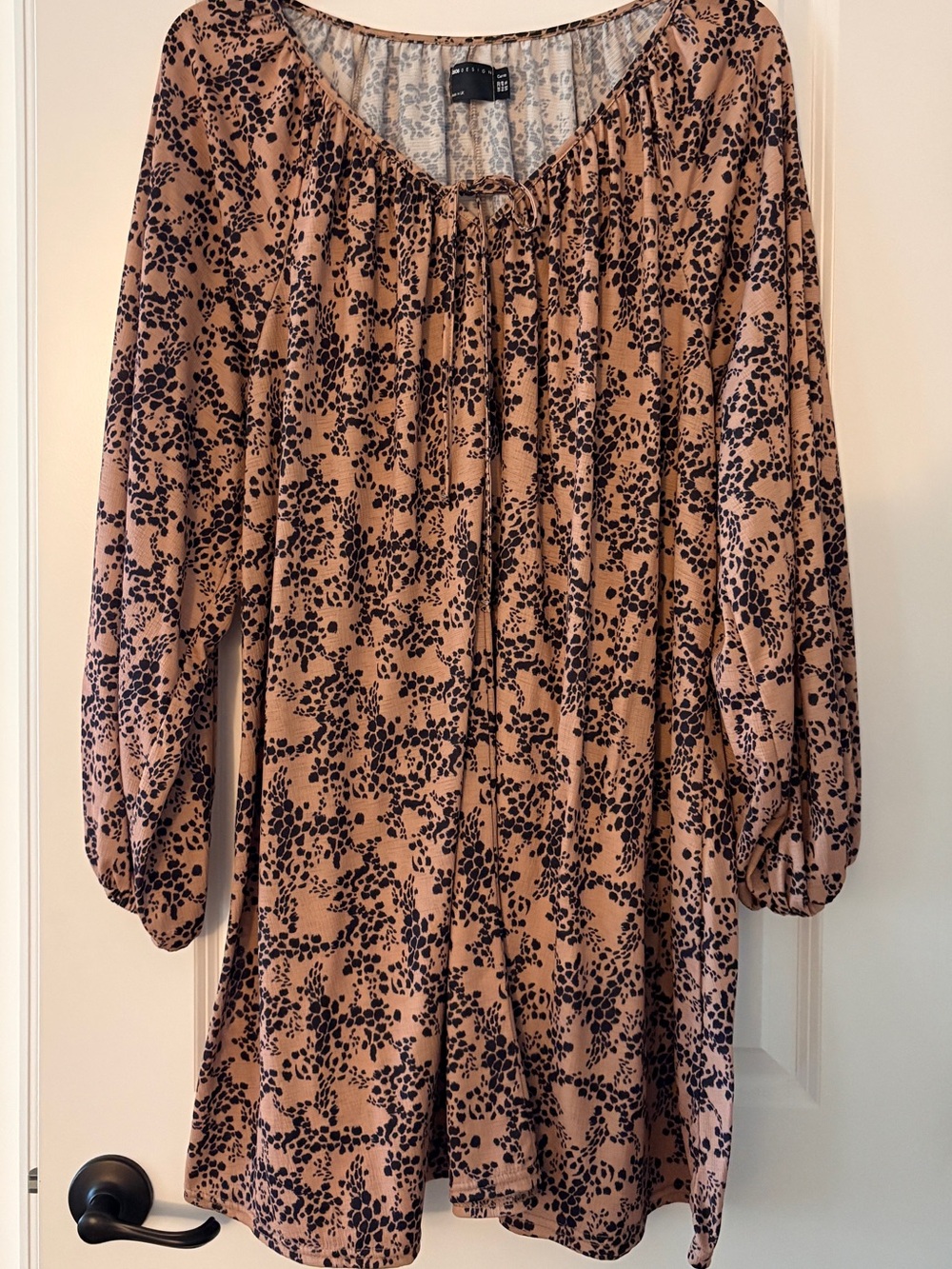 ASOS Curve Tan and Black Cheetah Tunic/Mini Dress